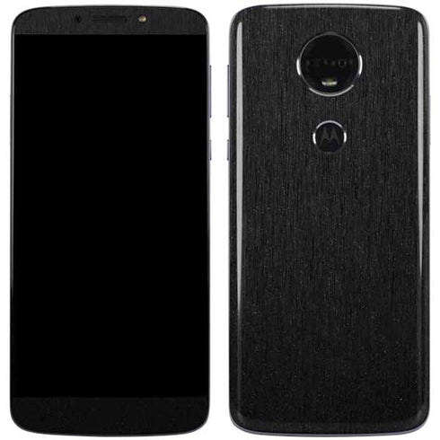 Specialty Vinyl Black Brushed Steel Texture Moto E5 Plus Skin