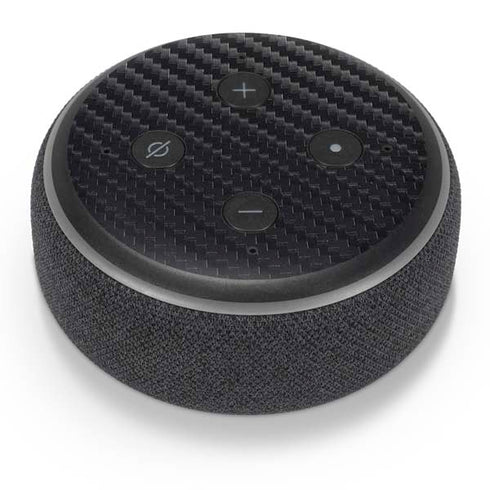 Black Carbon Fiber Specialty Texture Material Amazon Echo Dot Skin