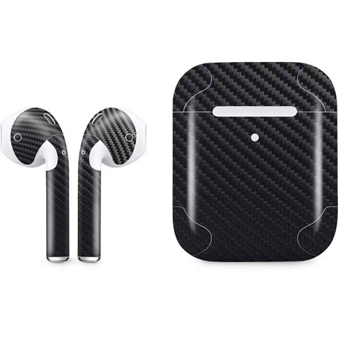 Black Carbon Fiber Specialty Texture Material Apple AirPods 2 Skin