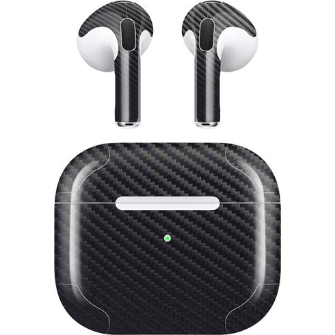 Black Carbon Fiber Specialty Texture Material Apple AirPods (3rd Gen 2021) Skin