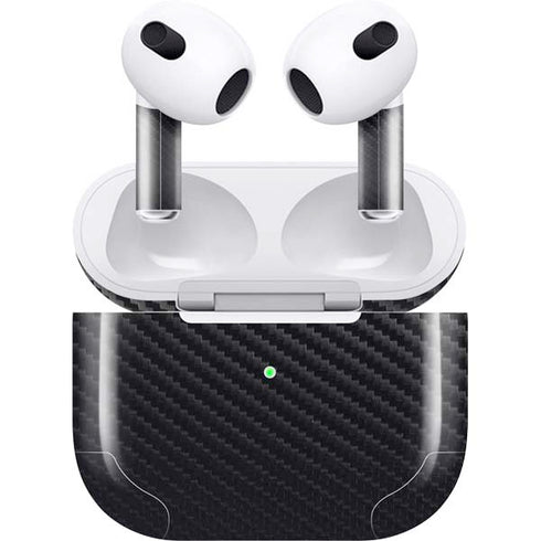 Black Carbon Fiber Specialty Texture Material Apple AirPods (3rd Gen 2021) Skin
