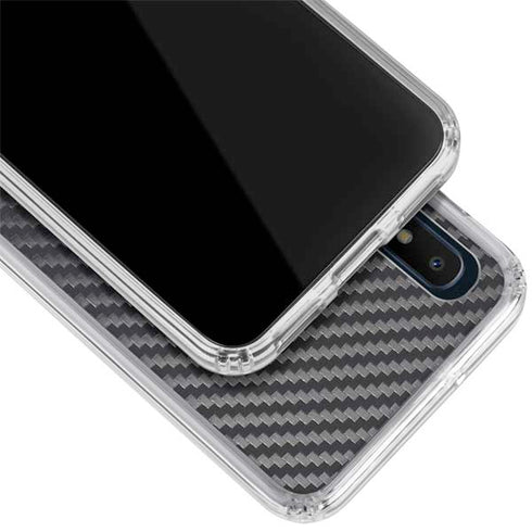Black Carbon Fiber Specialty Texture Material Galaxy A10e Clear Case