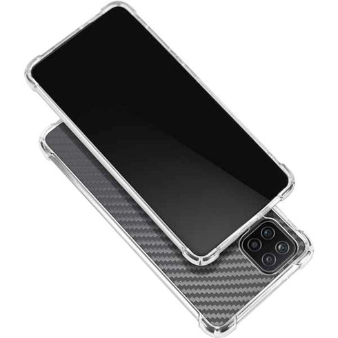 Black Carbon Fiber Specialty Texture Material Galaxy A12 Clear Case