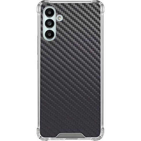 Black Carbon Fiber Specialty Texture Material Galaxy A13 5G Clear Case