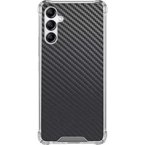 Black Carbon Fiber Specialty Texture Material Galaxy A15 5G Clear Case