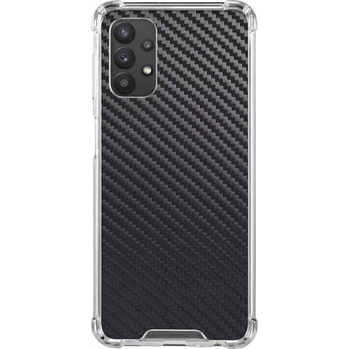 Black Carbon Fiber Specialty Texture Material Galaxy A32 5G Clear Case