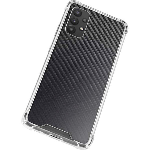 Black Carbon Fiber Specialty Texture Material Galaxy A32 5G Clear Case