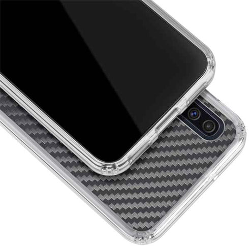 Black Carbon Fiber Specialty Texture Material Galaxy A50 Clear Case