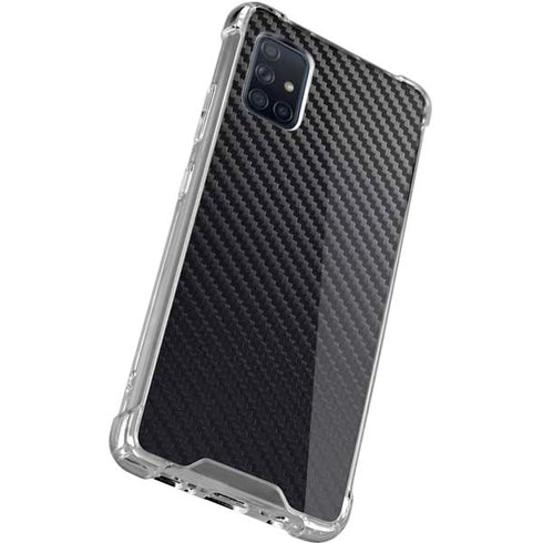 Black Carbon Fiber Specialty Texture Material Galaxy A51 5G Clear Case
