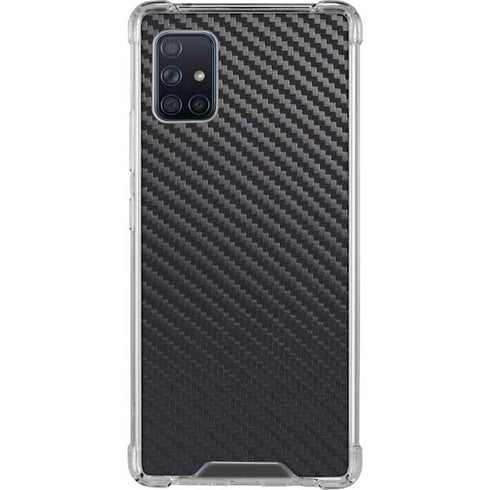 Black Carbon Fiber Specialty Texture Material Galaxy A51 5G Clear Case