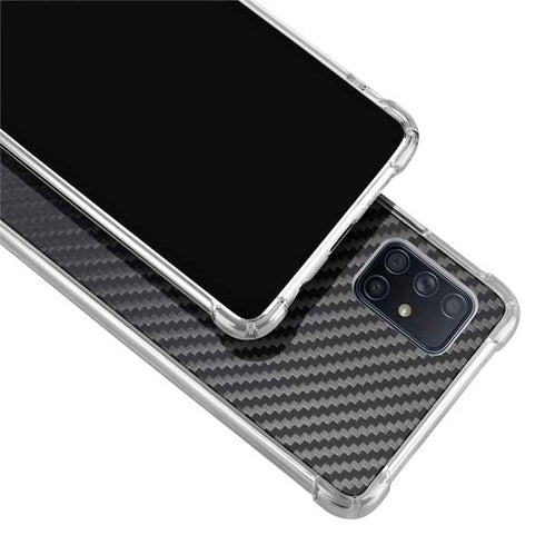 Black Carbon Fiber Specialty Texture Material Galaxy A51 5G Clear Case