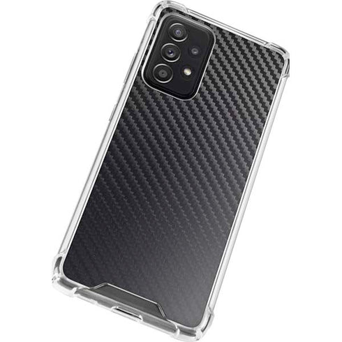 Black Carbon Fiber Specialty Texture Material Galaxy A52 5G Clear Case