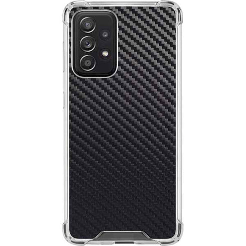 Black Carbon Fiber Specialty Texture Material Galaxy A52 5G Clear Case