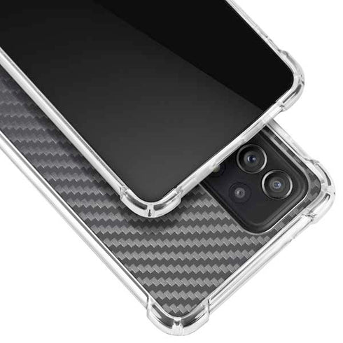 Black Carbon Fiber Specialty Texture Material Galaxy A52 5G Clear Case