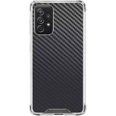 Black Carbon Fiber Specialty Texture Material Galaxy A72 5G Clear Case
