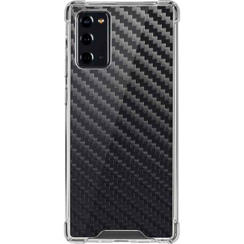 Black Carbon Fiber Specialty Texture Material Galaxy Note20 5G Clear Case