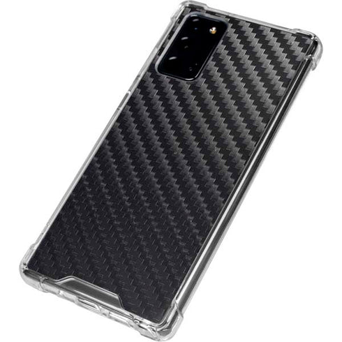 Black Carbon Fiber Specialty Texture Material Galaxy Note20 5G Clear Case