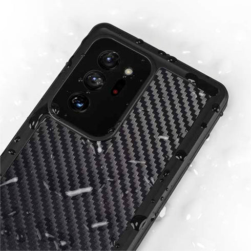 Black Carbon Fiber Specialty Texture Material Galaxy Note20 Ultra 5G Waterproof Case
