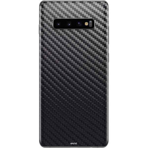 Black Carbon Fiber Specialty Texture Material Galaxy S10 Plus Skin
