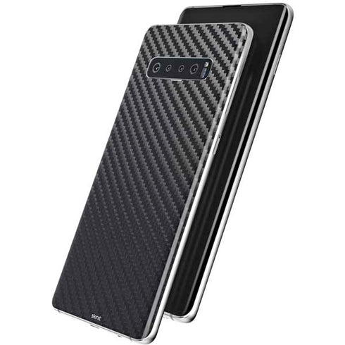 Black Carbon Fiber Specialty Texture Material Galaxy S10 Plus Skin
