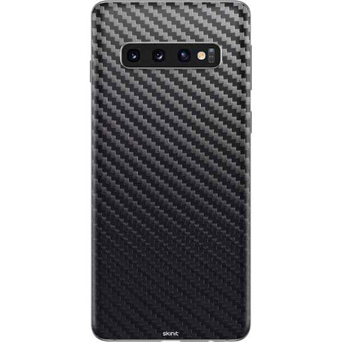 Black Carbon Fiber Specialty Texture Material Galaxy S10 Skin