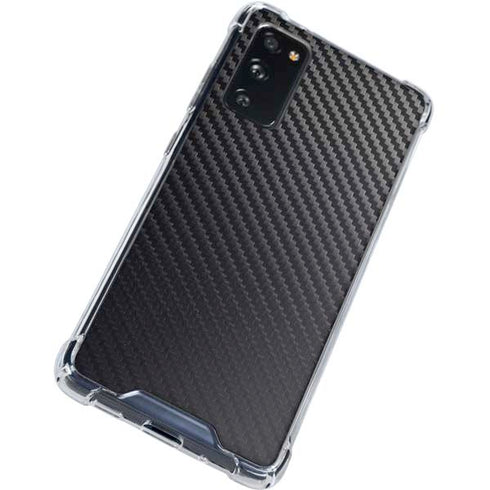 Black Carbon Fiber Specialty Texture Material Galaxy S20 FE Clear Case