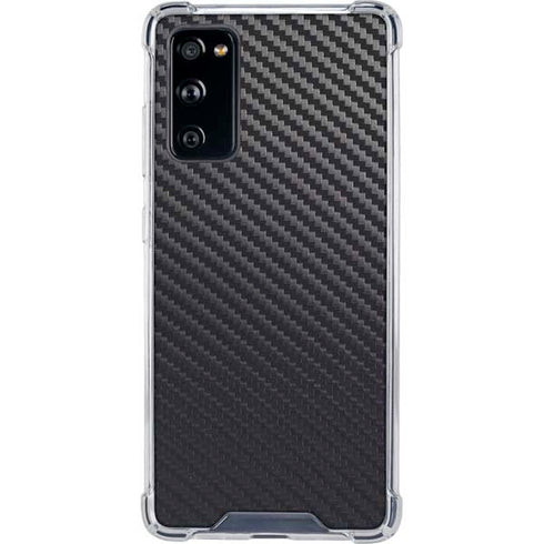 Black Carbon Fiber Specialty Texture Material Galaxy S20 FE Clear Case