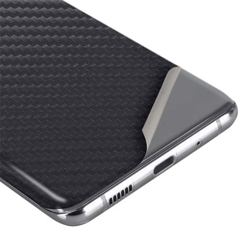 Black Carbon Fiber Specialty Texture Material Galaxy S20 Plus Skin