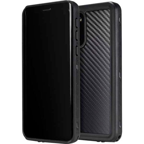 Black Carbon Fiber Specialty Texture Material Galaxy S20 Plus Waterproof Case