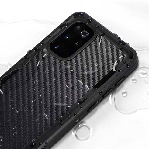 Black Carbon Fiber Specialty Texture Material Galaxy S20 Plus Waterproof Case