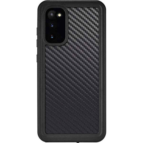 Black Carbon Fiber Specialty Texture Material Galaxy S20 Waterproof Case