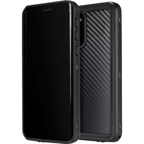 Black Carbon Fiber Specialty Texture Material Galaxy S20 Waterproof Case