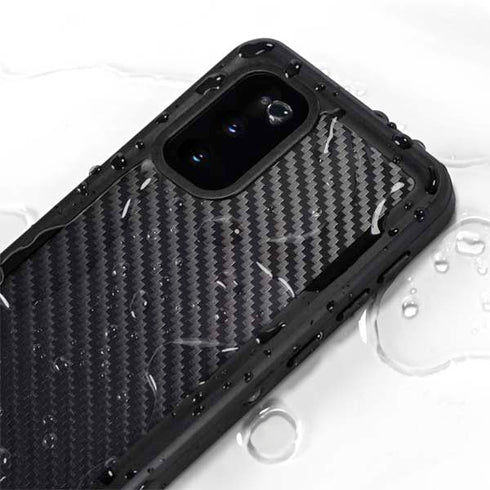 Black Carbon Fiber Specialty Texture Material Galaxy S20 Waterproof Case