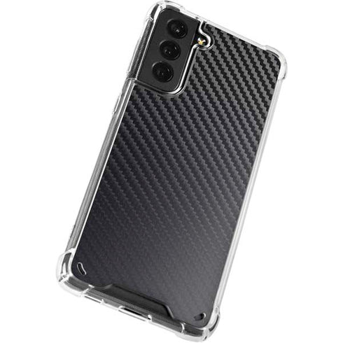 Black Carbon Fiber Specialty Texture Material Galaxy S21 5G Clear Case