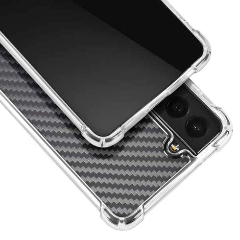 Black Carbon Fiber Specialty Texture Material Galaxy S21 5G Clear Case