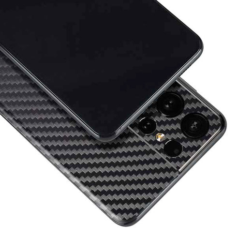 Black Carbon Fiber Specialty Texture Material Galaxy S21 Ultra 5G Skin