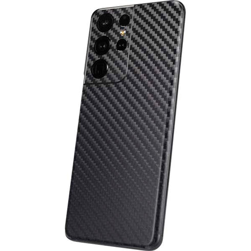 Black Carbon Fiber Specialty Texture Material Galaxy S21 Ultra 5G Skin