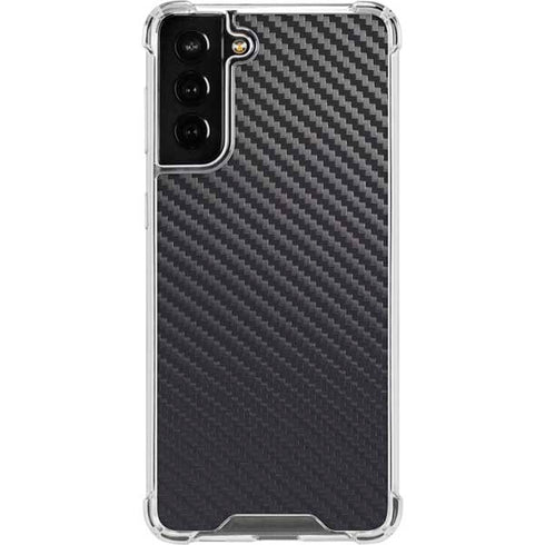 Black Carbon Fiber Specialty Texture Material Galaxy S22 Plus Clear Case