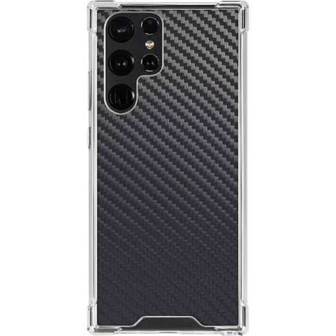 Black Carbon Fiber Specialty Texture Material Galaxy S24 Ultra Clear Case