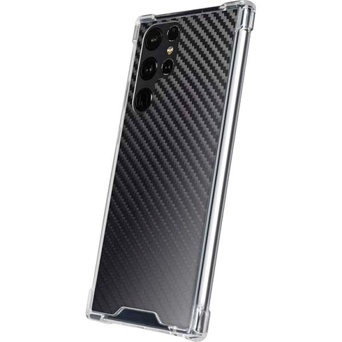 Black Carbon Fiber Specialty Texture Material Galaxy S24 Ultra Clear Case