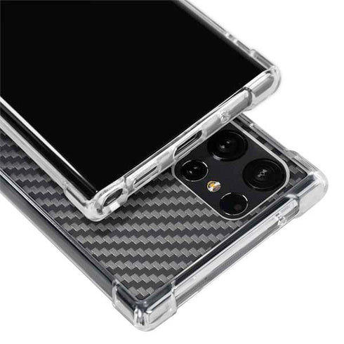 Black Carbon Fiber Specialty Texture Material Galaxy S24 Ultra Clear Case