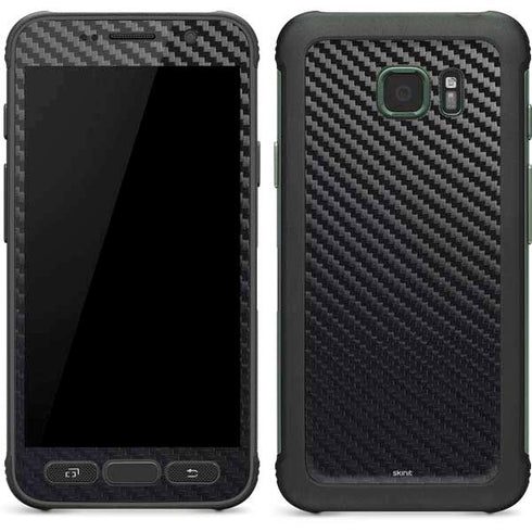Black Carbon Fiber Specialty Texture Material Galaxy S7 Active Skin