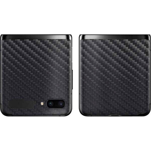 Black Carbon Fiber Specialty Texture Material Galaxy Z Flip Skin