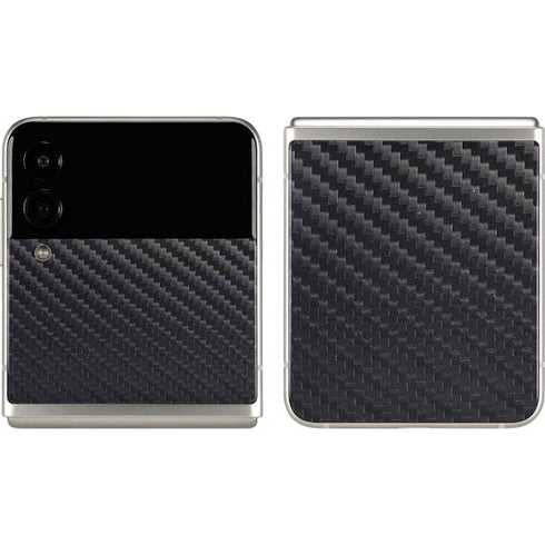 Black Carbon Fiber Specialty Texture Material Galaxy Z Flip3 5G Skin