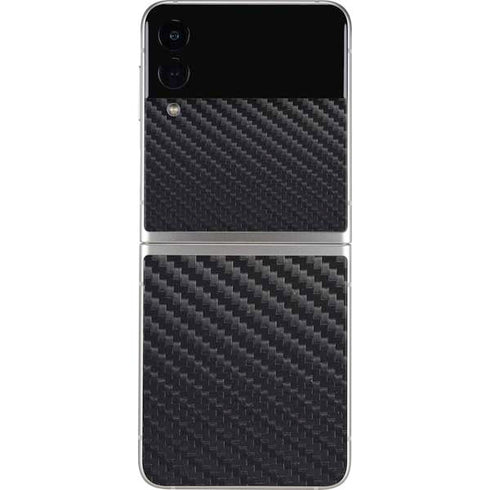 Black Carbon Fiber Specialty Texture Material Galaxy Z Flip3 5G Skin