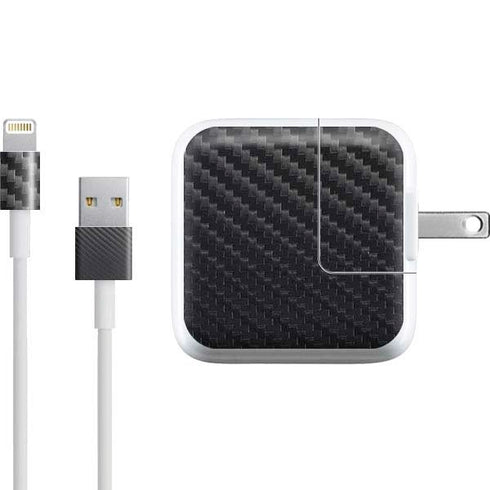 Black Carbon Fiber Specialty Texture Material iPad Charger (10W USB) Skin