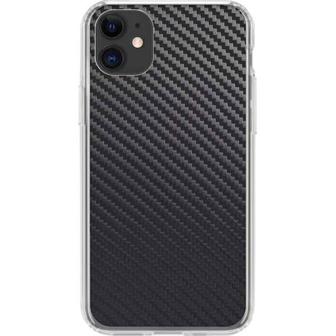 Black Carbon Fiber Specialty Texture Material iPhone 11 Clear Case