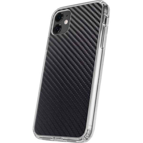 Black Carbon Fiber Specialty Texture Material iPhone 11 Clear Case