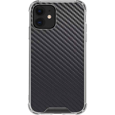 Black Carbon Fiber Specialty Texture Material iPhone 12 Clear Case