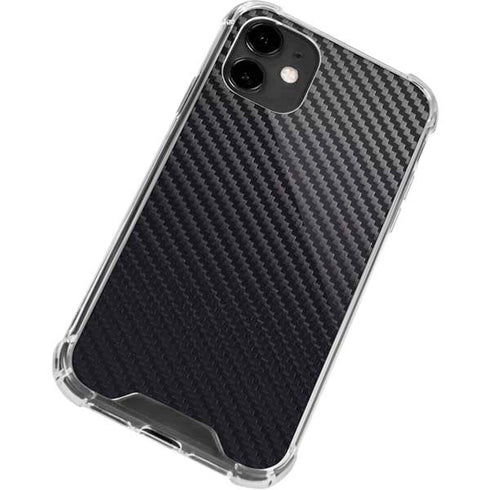 Black Carbon Fiber Specialty Texture Material iPhone 12 Clear Case